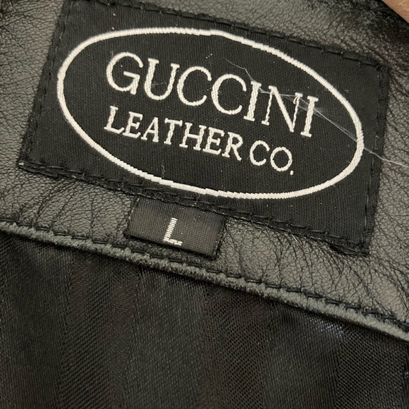 Mens Guccini Genuine Leather Bomber Jacket Size L - Picture 4 of 5